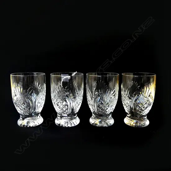 SET OF FOUR WATERFORD WATER GLASSES, H.120mm