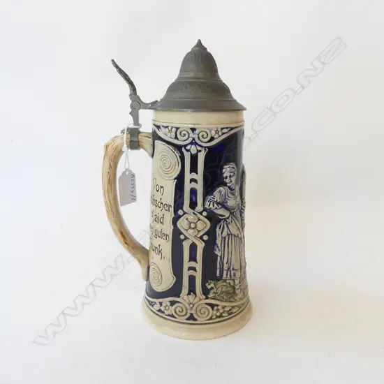 LARGE VINTAGE GERMAN BEER STEIN BY REINHOLD MERKELBACH, H.265MM