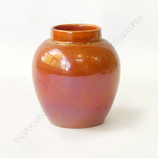 MOORCROFT ORANGE LUSTRE GINGER JAR NO LID, H.115mm