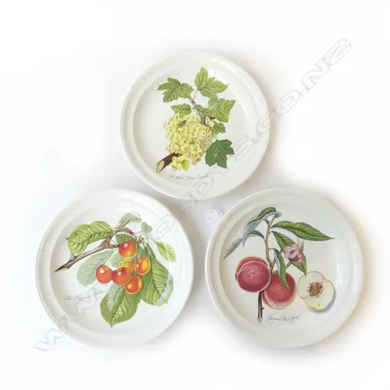 3 PORTMEIRION PAMONA PLATES MADE IN ENGLAND, D.220MM