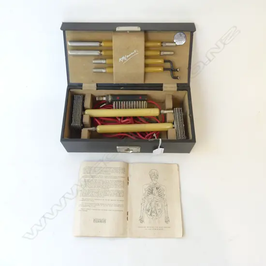1920’S OVERBECK REJUVENATOR ELECTROTHERAPY MACHINE WITH INSTRUCTIONS, L. 280MM