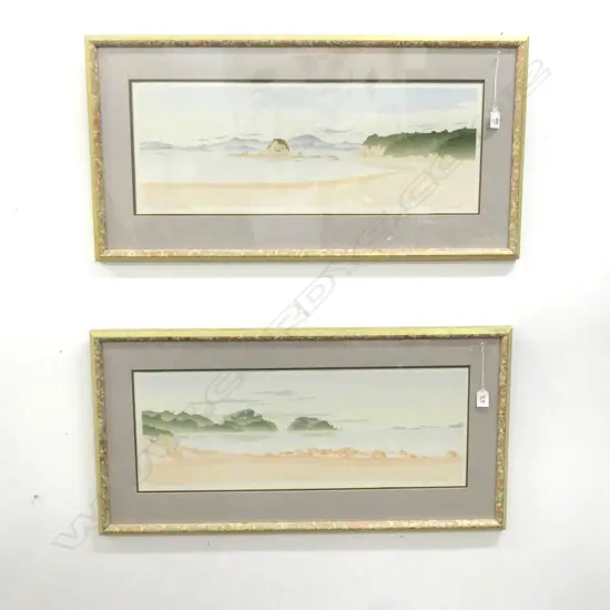 2 GRANT MITCHELL PRINTS; LITTLE KAITERITERI I & II, 255x680mm