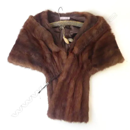BROWN MINK FUR STOLE L 650 MM