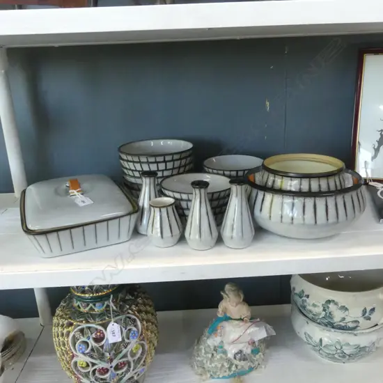 21 PCES DENBY; LIDDED TUREEN W.280mm, ASST. BOWLS (LARGEST w. HAIRLINE) ETC