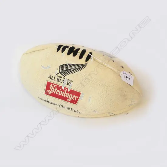 SIGNED RUGBY BALL - WORLD CUP 1991 L.300mm