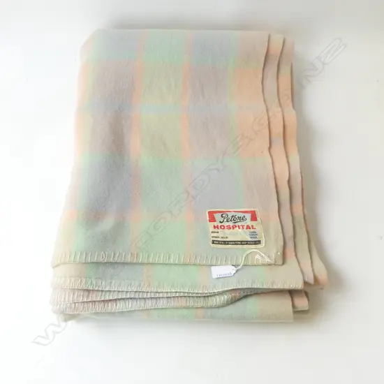 SINGLE 'PETONE' LABELED NZ 100% WOOL BLANKET