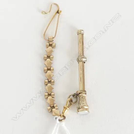 *RTV* GOLD PLATE PENCIL L.50mm w short chain length attached