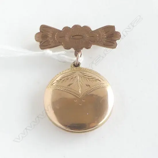 9ct ROSE GOLD FRANK GRADY PENDANT LOCKET ON BROOCH 4.84gms 