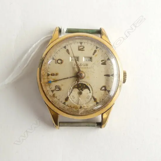 GP NISUS (SWISS) WATCH w. DATE & MOON PHASE 