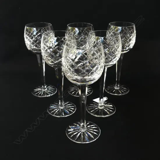 SET 6 HEAVY QUALITY CRYSTAL WINE GLASSES