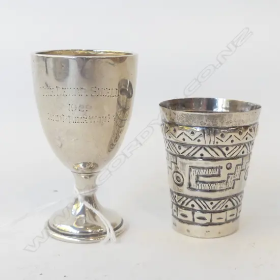 925 SILVER NIP CUP + STG TROPHY CUP 1929 63gms