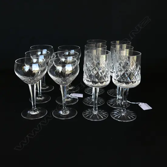 SET 6 QUALITY CUT CRYSTAL WINE GLASSES + SET 6 OTHER SMALLER GLASSES