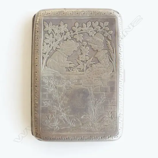 STG SILVER CIGARETTE / CARD CASE, LONDON 1881 105x75mm 103gms
