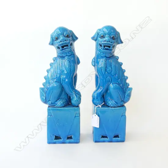 PR BLUE GLAZED FU / FOO DOGS H.315mm