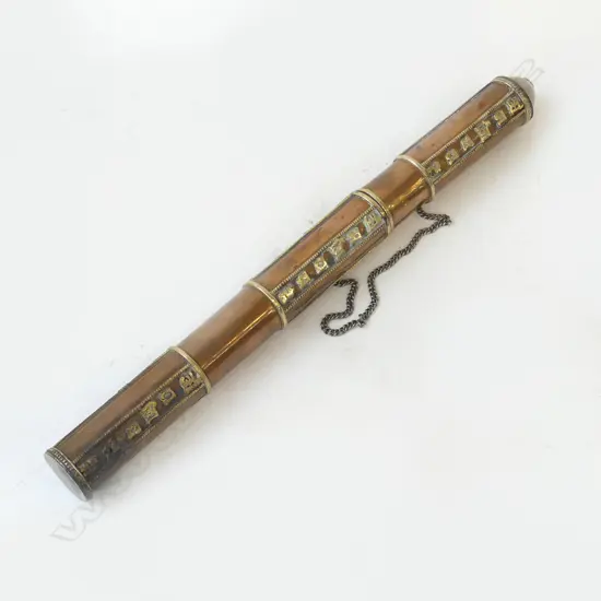 VINTAGE ORIENTAL COPPER SCROLL HOLDER? L.400mm