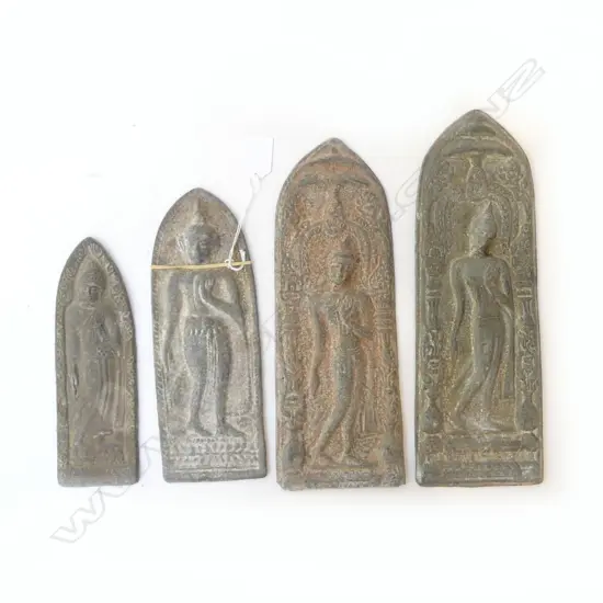 4 METAL RELIGIOUS PLAQUES [BRONZE?] H200-300MM