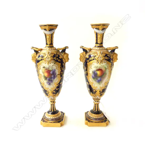 PR ROYAL WORCESTER VASES - R. SEBRIGHT H.275mm REPAIRS