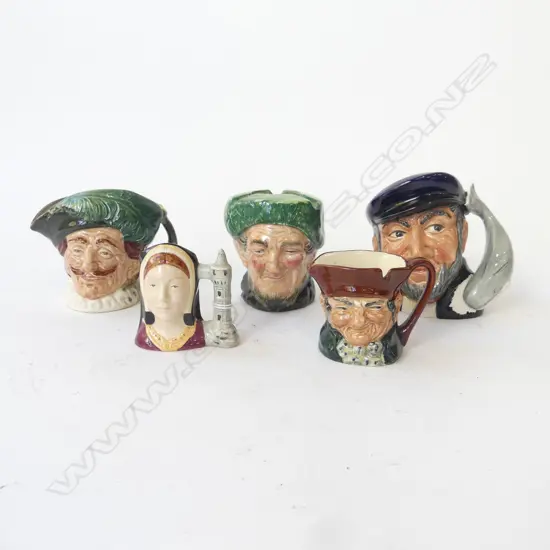 5 ROYAL DOULTON CHARACTER JUGS H.80mm