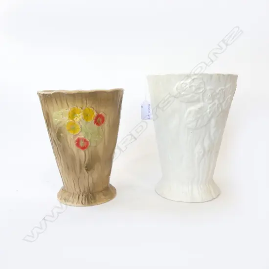 2 VASES ROYAL OAK POTTERIES for CROWN LYNN, H,220mm & 200mm