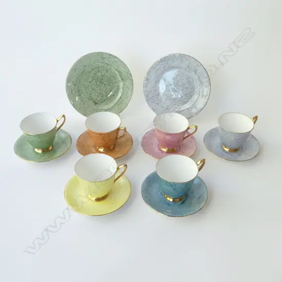 14 PCE ROYAL ALBERT 'GOSSAMER' TEA SET; 6 C/S + 2 SIDE PLATES