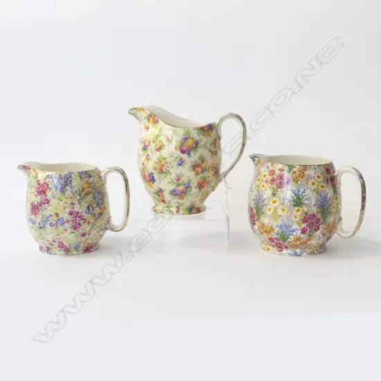 3 ROYAL WINTON CHINTZ JUGS H.145mm