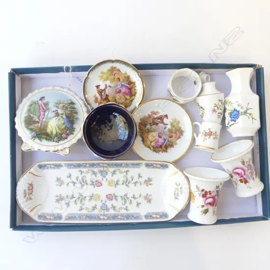11 CHINA ITEMS – LIMOGES, ROYAL CROWN DERBY, AYNSLEY, ROYAL WORCESTER, HAMMERSLEY, SPODE ETC
