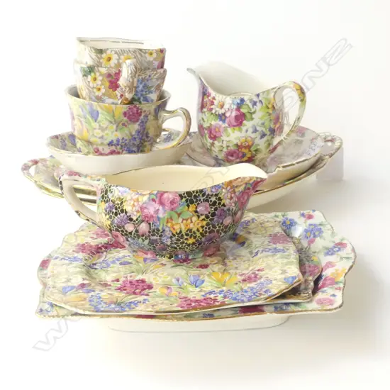 14 PCES ASST. CHINTZ CHINA