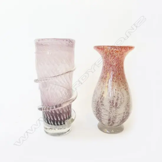 2 ART GLASS VASES; WMF IKORA & OTHER H.210mm