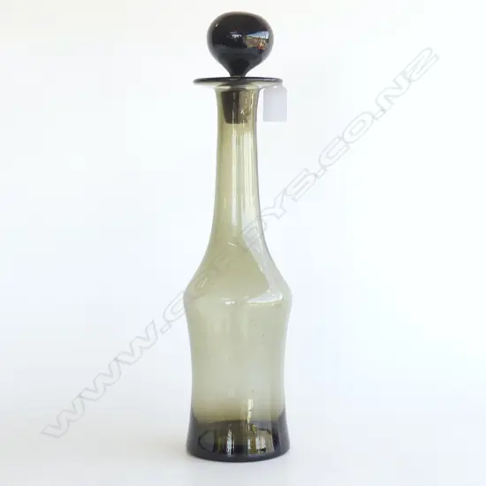 TALL VINTAGE PER LUTKEN  for HOLMEGAARD SMOKEY BALL STOPPER DECANTER, H.390mm