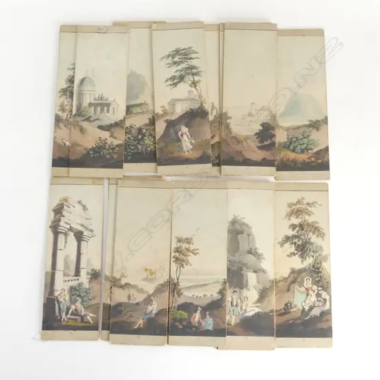 19thC PICTURE PUZZLE, CLASSICAL ITALIAN SCENES, 1868 w interesting pencil doodling on rear