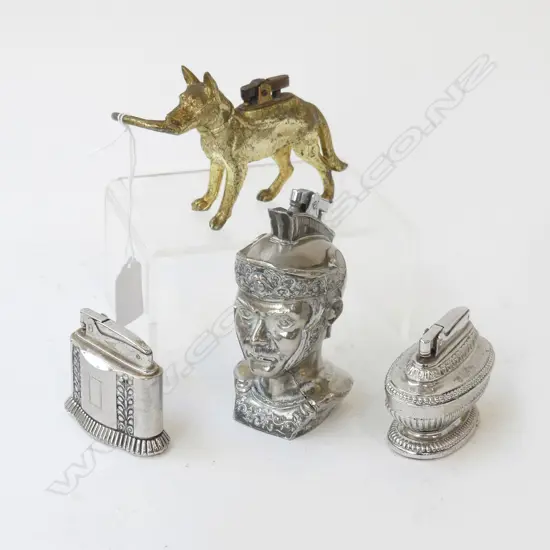 4 VINTAGE TABLE LIGHTERS