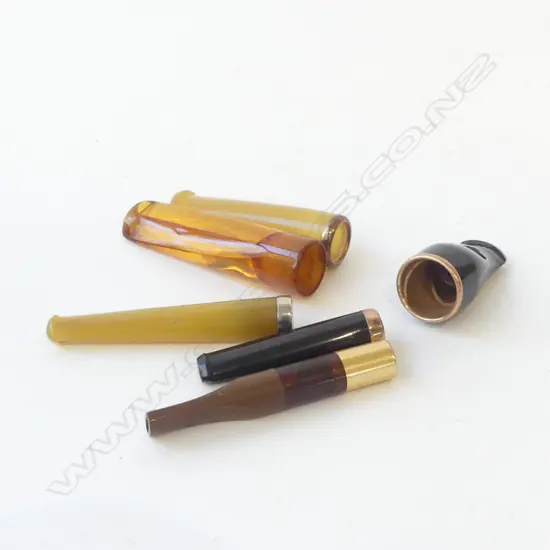 SIX ART DECO PERIOD CIGAR & CIGARETTE HOLDERS, L.43MM-68MM