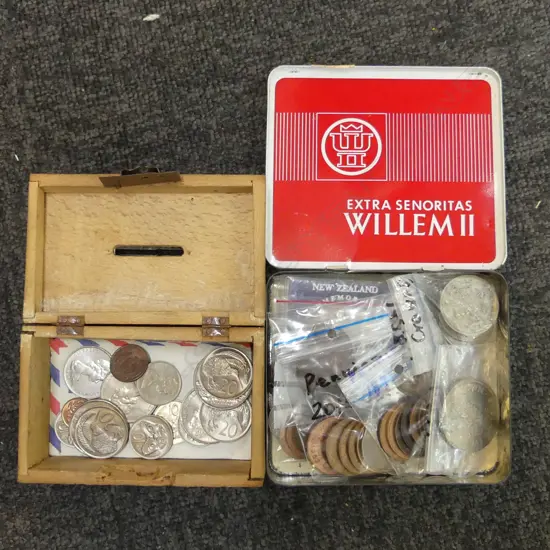 NZ COINS 1898 onwards half crowns in 2 boxes
