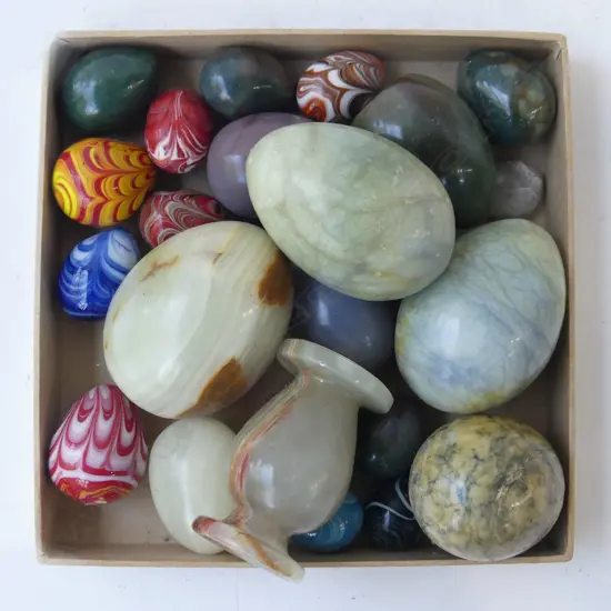 ASST. POLISHED STONE EGGS ETC