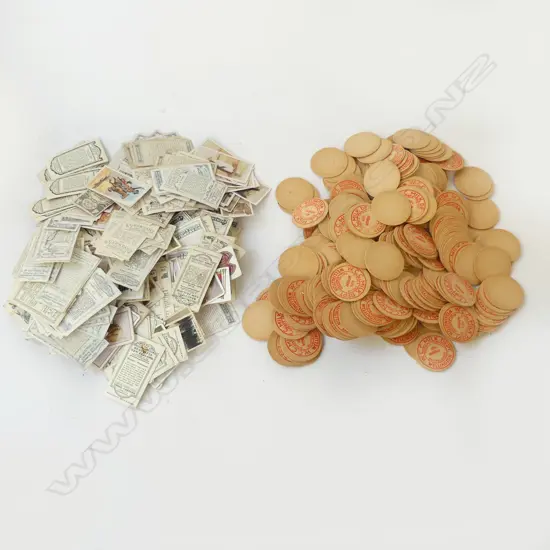 WELLINGTON MILK DEPT. TOKENS + CIGARETTE CARDS