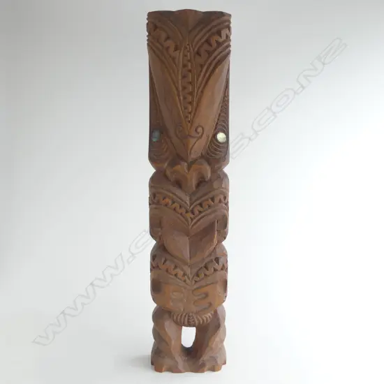 MAORI TOURIST ART CARVED RIMU TEKOTEKO H.410mm. Collected in the U.S.A. c1990's