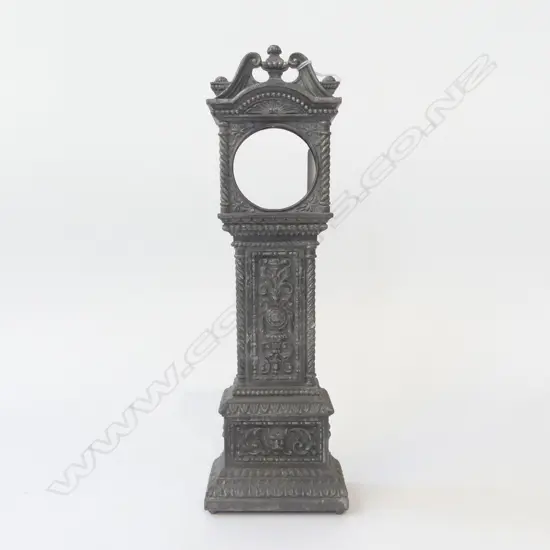 ANTIQUE HEAVY CAST METAL GRANDFATHER CLOCK STAND (NO CLOCK), H.290MM
