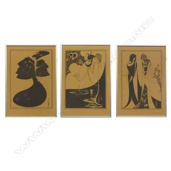 3 BEARDSLEY PRINTS 530x370mm