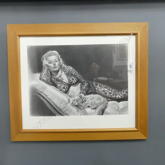 W. McCAHILL 'RITA HAYWORTH' PENCIL DRAWING 2011, 290x410mm