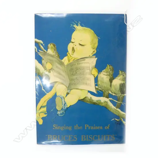 VINTAGE ADVERTISTING PRINT 'SINGING THE PRAISES OF BRUCES BISCUITS' 455x315mm