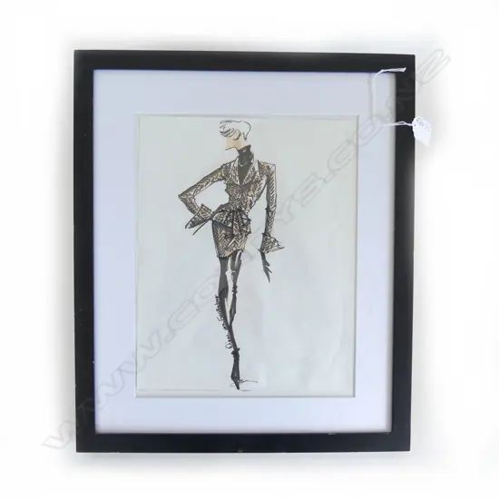 Diane von Furstenberg drawing fashion sketch ink & graphite 280 x 215mm