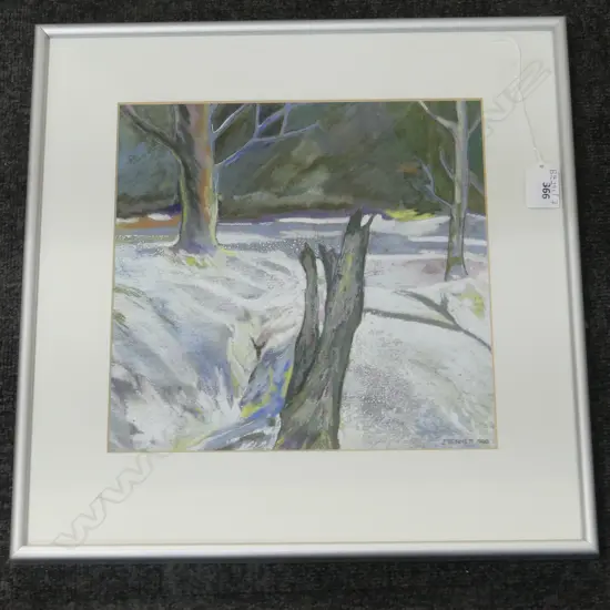 JENNY BENNETT, SNOWY LANDSCAPE, PASTEL 1986 265x270mm