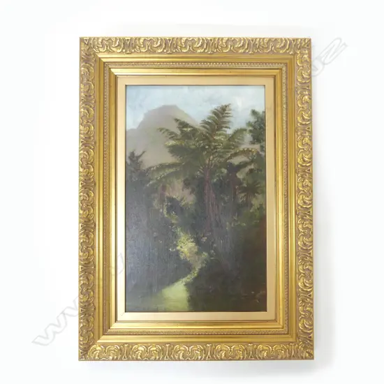 E. M. WALROND (1859-1921), RIVER w. PUNGAS, OIL ON CANVAS 440x270mm