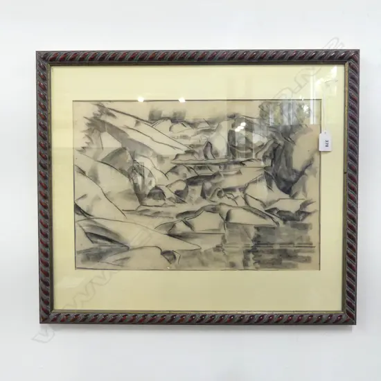 JOHN WEEKS, KING COUNTRY LANDSCAPE, CHARCOAL 300x440mm