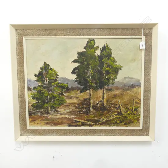 LIZ BROWN TE PUKE BUSH OIL ON BOARD, 580 X 710mm