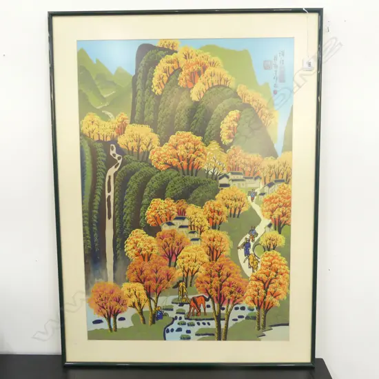 LG ORIENTAL SIGNED LANDSCAPE ARTWORK 780x535mm