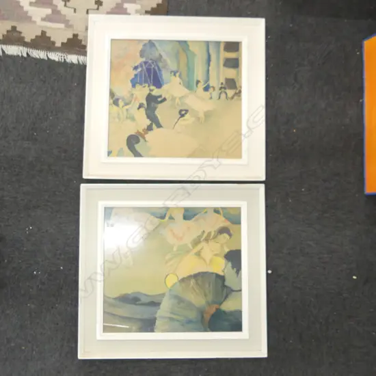 PAIR VINTAGE FRAMED BALLET DANCERS, WATERCOLOUR, 640 x 700mm