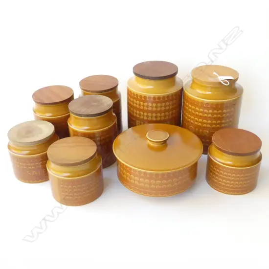 9 HORNSEA SAFFRON LIDDED KITCHEN CONTAINERS H.195mm (3 BLANK)