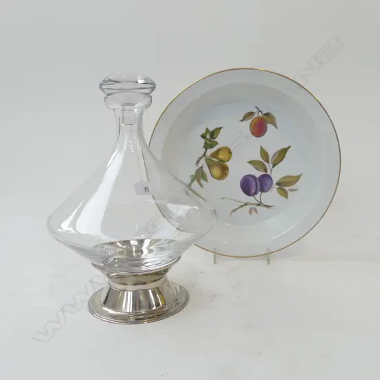DECANTER H.280mm, R. WORCESTER EVESHAM DISH 265mm dia