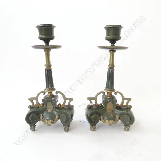 *do not sell RTV** PR ANTIQUE BRASS CANDLESTICKS H.195mm